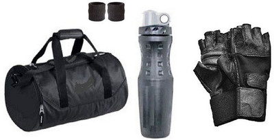 labh traders lb Combo of Gym Bag With Side pocket , wrist band gym Gloves and Spider Shaker Gym & Fitness Kit Fitness Accessory Kit Kit