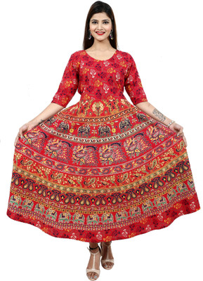 DHRUVI Cotton Blend Printed Kurta Fabric