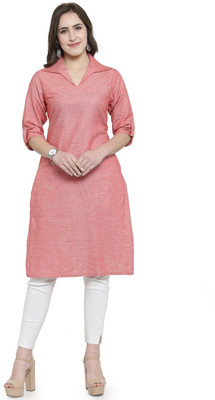 Sayesha Women Self Design Straight Kurta(Pink)