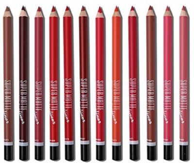 MN Super Matt lip liner 12 different shades(Multicolor)