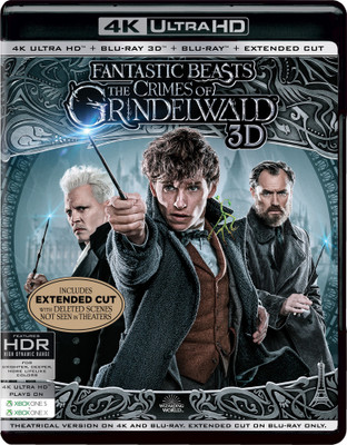 

Fantastic Beasts: The Crimes of Grindelwald (4K UHD + Blu-ray 3D + Blu-ray + Extended Cut) (4-Disc Set)(4K(UHD) Blu-ray English)