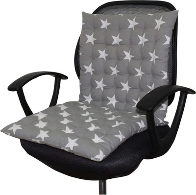 OASIS Cotton Abstract Chair Pad Pack of 1(Grey) deal from flipkart