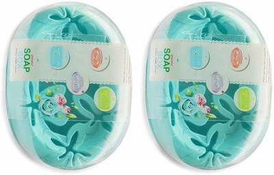 

BEGMY Stylish Soap Holder Box Case Bathroom Accessories For Travel (Set Of 2)(Multicolor)