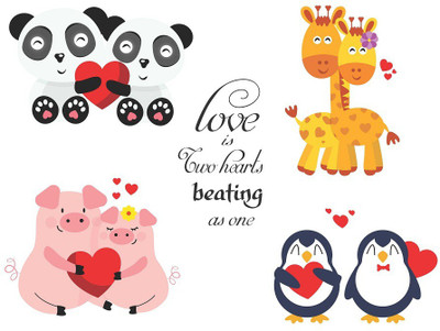 Wallzone 30 cm Love Removable Sticker(Pack of 1)