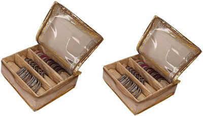 

black paper 2 Bangle Box 3 Rod Gold Color 2 Jewellery bangle box 3 Rod Vanity Box(Gold)