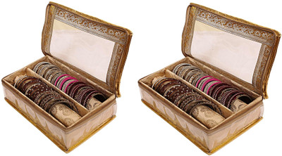

black paper 2 Bangle Box 2 Rod Gold Color 2 Jewellery bangle box 2 Rod Vanity Box(Gold)