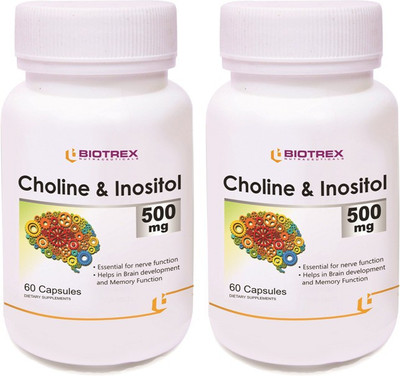 BIOTREX NUTRACEUTICALS Choline & Inositol - 500mg (60 Capsules)(2 x 30 No)