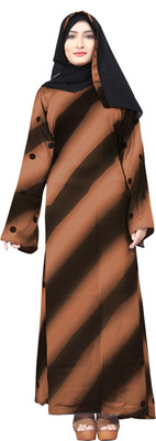 Justkartit JNIB2013_Coffee Nida Solid Burqa With Hijab(Multicolor)