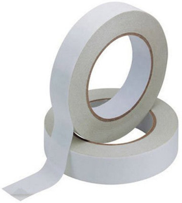Arham Double Sided DESKTOP Double Sided Adhesive High Bonding, High Performance Tissue Tape (.50 Inch) 13 MM X 20 Meter Pack Of 2 (Manual)(Set of 2, White)