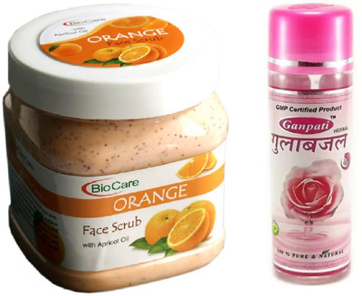 

Biocare ORANGE Face Scrub + Pure Rose Water(Set of 2)
