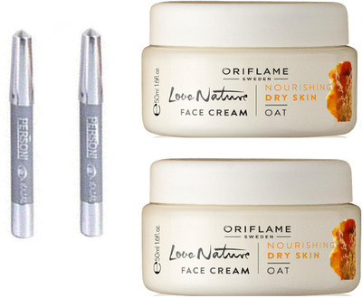 

Oriflame Sweden love nature oat face crean 2 pcs with parsoni kajal 2 pcs (set of 4)(Set of 4)