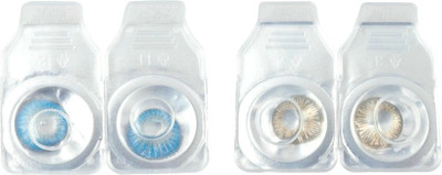 

Drr teleservices Zero power monthly lense Monthly Contact Lens(0, Sky blue, Honey, Pack of 2)