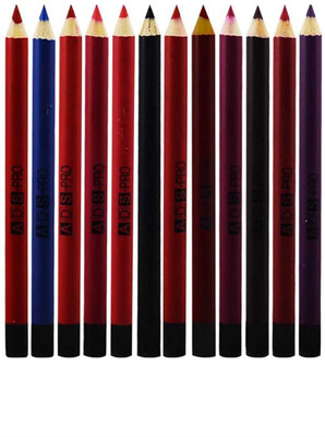 

ADS Eye and lip Liner Pencil pack of 12 Multicolor 12 ml(Multicolor)