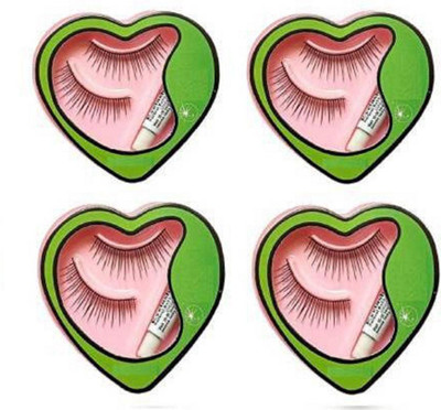 

vune False Eyelashes With Glue for Pretty Eye Makeup (Pack of 4)(Pack of 4)
