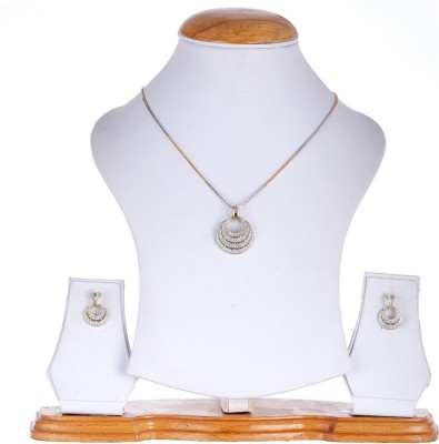 ZENEME Alloy Gold-plated White Jewellery Set(Pack of 1)