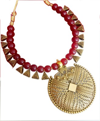 Bhagya Lakshmi Alloy Maroon, Gold Jewellery Set(Pack of 1)