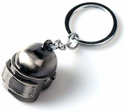 Khushi Player unknown battle ground black helmet Metal Keychain for Car Bike Men Women Keyring Key Chain