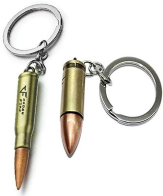 MGP FASHION Copper Golden Brown Small And Big Bullet Goli Steel Cross Fire Round Head Party Gift Girl Boy Men Women keyring combo Key Chain