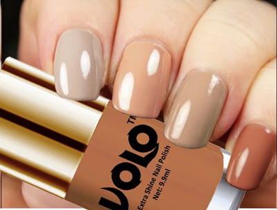

Volo HD Colors High-Shine Long Lasting Non Toxic Professional Nail Polish Set of 4 Nude Tude(Pack of 4)