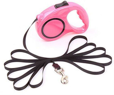 

Zahuu Durable Dog Leash Belt Retractable Up To 3M 300 cm Dog Strap Leash(Black, Pink)