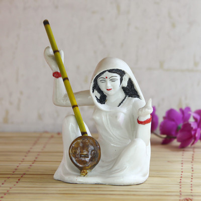eCraftIndia Meerabai playing Musical Instrument Decorative Showpiece  -  16 cm(Polyresin, Multicolor)