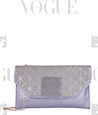 

Fristo Women Evening/Party Silver PU Sling Bag