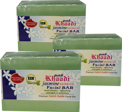 

khaddi Facial Cleansing Jasmine Bar Pack of Three(375 g, Pack of 3)