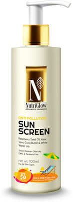 

Nutriglow Advanced Organics Anti pollution SunScreen - UVA & UVB Protection - SPF 50 PA+++(100 ml)