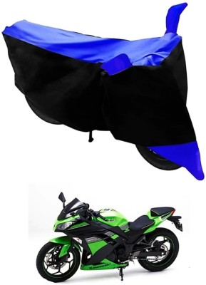 SPEEDZZ Two Wheeler Cover for Kawasaki(Ninja 300, Black, Blue)