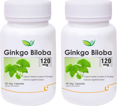 BIOTREX NUTRACEUTICALS Ginkgo biloba 120mg - 60 Veg Capsules(2 x 30 No)