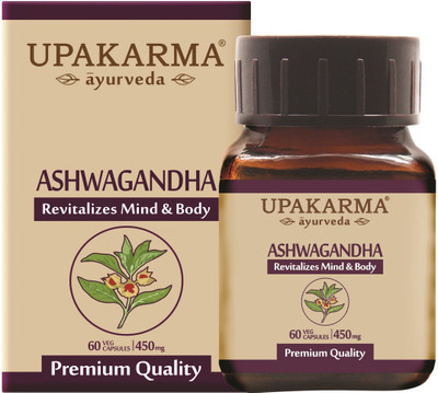 

UPAKARMA Ayurveda Ashwagandha Reducing Stress, Anxiety and Depression Veg Capsules(60 No)