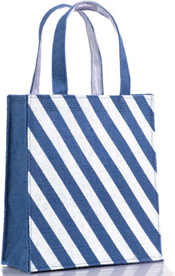 

H&B Multipurpose Jute Gift Bag - Diagonal Lines - Dark Blue Waterproof Multipurpose Bag(Dark Blue, 5 L)