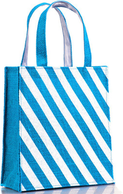 

H&B Multipurpose Jute Gift Bag - Diagonal Lines - Light Blue Waterproof Multipurpose Bag(Light Blue, 5 L)