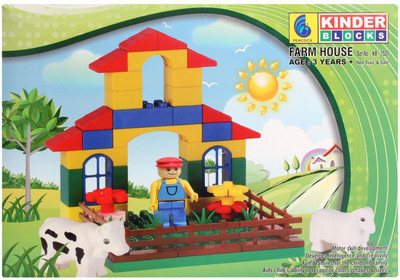 Peacock Kinder Blocks Farm House(Multicolor)