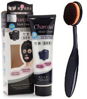

ClubComfort Combo of Charcoal face mask peel off mask anti blackhead with makeup foundation brush of application(Set of 2)