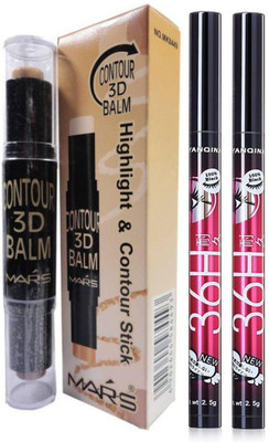 

Rtb Mars 3d Highlight & Contour Stick with 36 hrs black eyeliner 2(Set of 3)
