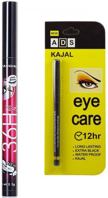 

Rtb ADS 36 Hrs Eyeliner Waterproof with Kajal pack of 2(Set of 2)
