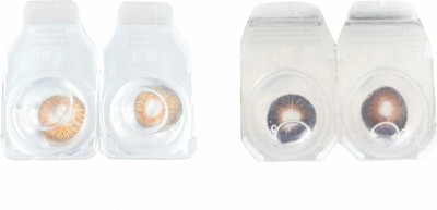 

Drr teleservices Zero power monthly lense Monthly Contact Lens(0, Brown 'honey, Pack of 5)