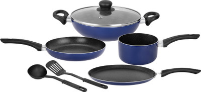 Renberg Orchid Induction Bottom Cookware Set  (Aluminium, 7 - Piece)