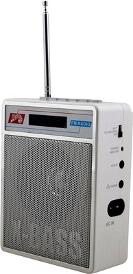 

Fangtooth SL-413 Portable Radio Fm Supports USB pen-drive, Aux, memory card FM Radio(Silver White)