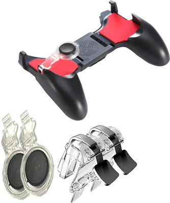 

lifemusic good quality 5-in-1 Shoot Aim Move Buttons PUBG Mobile Controller with Gamepad Set for PUBG Games (1 Game Handle + 2 L/R Metal Trigger + 2 Thumb Control) Gaming Accessory Kit(Red, White, Black, For Android, iOS)