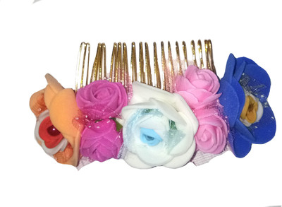 

Shrungarika Flower Shape Hair comb Hair Pin, Hair Clip, Hair Band, Bun Stick, Hair Claw(Multicolor, Gold)
