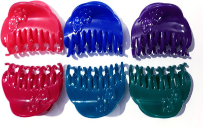 

Garg Traders Hair Clutches of 6 color medium size Hair Claw(Multicolor)