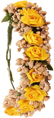 

S R Enterprises hair accessories flower gajra yellow (pack of 1pcs ) Hair Accessory Set(Yellow)
