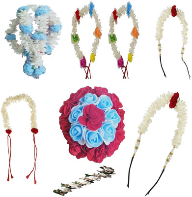 

S R Enterprises hair flower gajra accessories all multi color (pack of 1pcs) Hair Accessory Set(Multicolor)