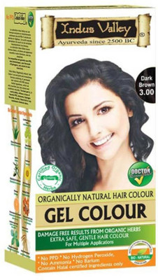 

Indus Valley Organically Natural Gel Dark Brown Long Lasting Hair Color (Dark Brown 3.0) Hair Color(Dark Brown)