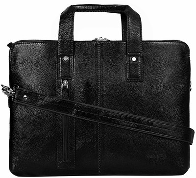 C Comfort 14 inch Expandable Laptop Messenger Bag(Black)
