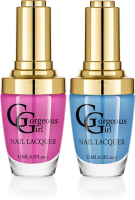 

Gorgeous Girl Glossy Nail Lacquer Ball Blue-06 & Big Dip O'Ruby-23(Pack of 2)