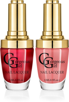 

Gorgeous Girl Glossy Nail Lacquer Burnt Sienna-16 & Pale Carmine-22(Pack of 2)