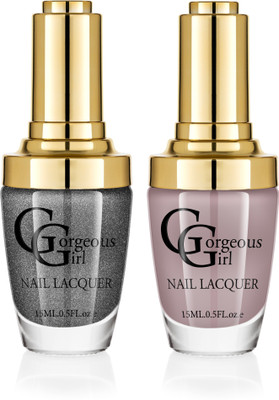 

Gorgeous Girl Glossy Nail Lacquer Shadow-14 & Rifle Green Gltter-39(Pack of 2)